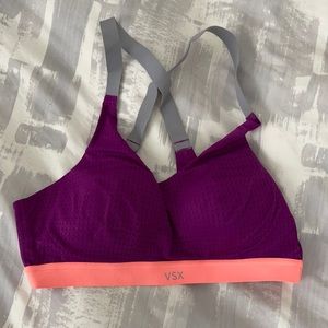 COPY - VSX Sport 34B purple and neon orange sports bra